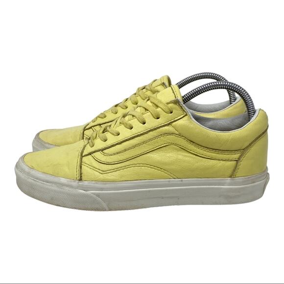 Vans Old Skool Yellow Pastel Leather Sneaker Unisex Size W 7 M 5.5 - Picture 4 of 10